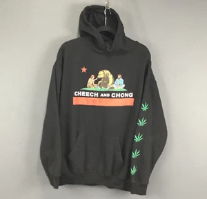 Cheech & Chong Licensed Hoodie XL Black Front/Back Graphics Hood Long Sleeve - Picture 1 of 11