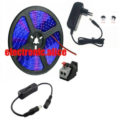 5M 300LED UV Light Strip Sterilizati 5050 Flexible Purple 16.4FT Blacklight lamp - Image 1 of 4