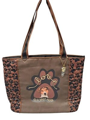 Bolso de Mano Bradford Exchange 2020 Acolchado Jack Russell “Love Is A Wet Nose” Perro Foto 1 de 4