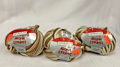 Schoeller &Stahl ~ ALOHA 条纹丝带纱 #01 多棕色/薄色/奶油色 3 件装 — 第 1/4 张图片