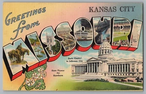 Postcard Greetings From Kansas City, Missouri, Large Letter - Picture 1 of 2