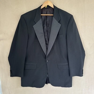 Chaqueta de Esmoquin Kingsridge Imperial One 1 Botón Negra Abrigo Deportivo Borde Satinado 42R Foto 1 de 4