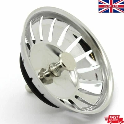 BRANDS Premium Stainless Steel Kitchen Sink Waste Plug Strainer Basin Drainer Filter UK