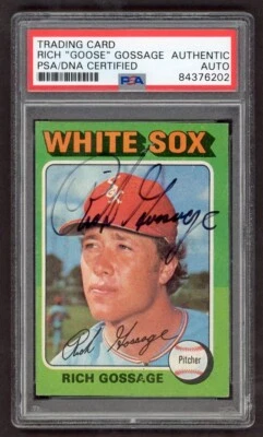 1975 Topps Baseball Rich Goose Gossage #554 PSA/DNA Signed Autograph White Sox - Image 1 of 2