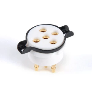 1pc Vacuum 5pin Tube Socket Gold Plated B4 B5 PX25 PX4 RE084 Audio Amp - Picture 1 of 6