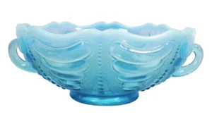 Abalone Bowl Blue Opalescent Glass Jefferson EAPG 1902-05 Antique - Bild 1 von 5