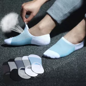 10 Paia Calze Mocassino Uomo Casual Cotone Maglia Antiscivolo Invisibili Taglio Basso No Show - Foto 1 di 11