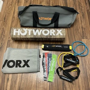Hotworx Bundle - Yoga Mat Towel Resistance Bands Duffle Bag Myokore EUC - Picture 1 of 10