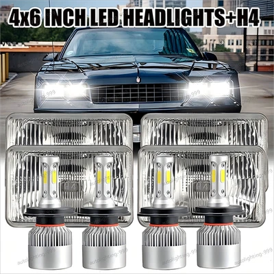 4x6" inch LED Headlights Hi-Lo Beam For 1980-1988 Chevrolet Monte Carlo SS 4PCS — 第 1/4 张图片