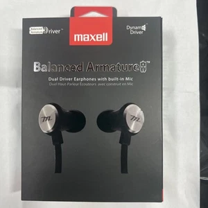 MAXELL Balanced Armature Dual Driver Earphones w/ built in Mic BA-1 190633 - Picture 1 of 6