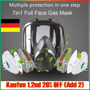 Vollmaske Atemschutzmaske Profi Gasmaske 6800 Lackiermaske mit Filter Atemschutz - Bild 1 von 10