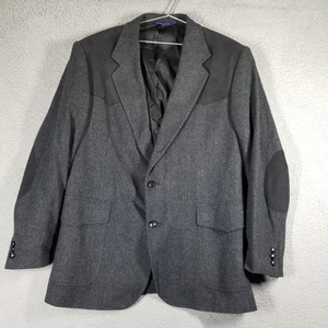 Pendleton Blazer Jacket Men's 46L Long Double Botton Sports Coat Wool Gray - Picture 1 of 10