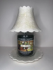 Yankee Candle Set Porzellan Glas Teller & Schirm Topper Spitze (Kerze nicht enthalten) - Bild 1 von 9