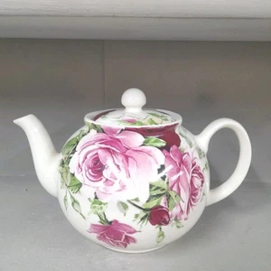 Beautiful Heron Cross Pottery Pink Rose Chintz Large Teapot. VGC - Picture 1 of 8