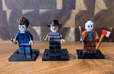 LEGO Custom Freddy Krueger Michael Myers & Jason Voorhees Horror Mini Figure Set