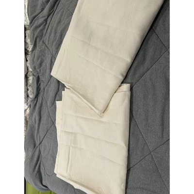 Restoration Hardware Baby Child Belgian Linen Panel 50 X 84 Ivory Curtain set 2 - Image 1 of 4