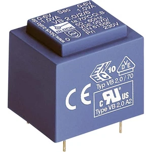 BLOCK VB 2,8/2/18 Printtransformator 1 x 230 V 2 x 18 V/AC 2.80 VA 77 mA - Bild 1 von 2