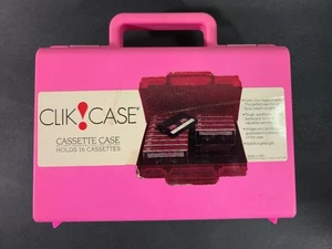 Vintage Clik Case Audio Cassette Case Hold 16 Hots Pink - Very Good / Unbeschädigt - Bild 1 von 5