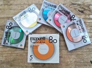 MAXELL TWINKLE 80 BOX OF 5 RECORDABLE MINIDISCS, NEW AND SEALED! - Picture 1 of 4