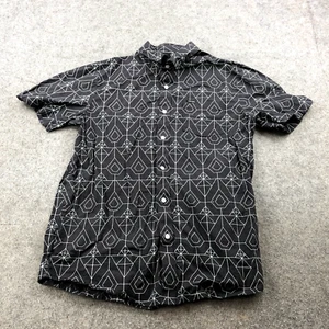Volcom Shirt Men Large Black Diamond Short Sleeve Casual Surf Beach Pockets Surf - Picture 1 of 9