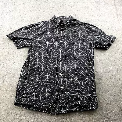 Volcom Shirt Men Large Black Diamond Short Sleeve Casual Surf Beach Pockets Surf - Image 1 of 4