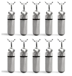 Juego de 10 URNAS DE CREMACIÓN DEL CORAZÓN de plata cepillada con bolsas, cadenas de bolas, kit de relleno - Imagen 1 de 7