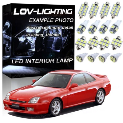 Kit de paquete de iluminación interior LED blanco para Honda Prelude 1997-2001 8 piezas Foto 1 de 4
