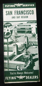 1954 San Francisco Bay Region street map Flying A oil gas California - Picture 1 of 4