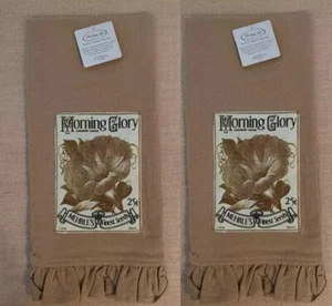 Set of 2 MORNING GLORY Vintage - Style Seed Packet Kitchen Tea Towel - Picture 1 of 1