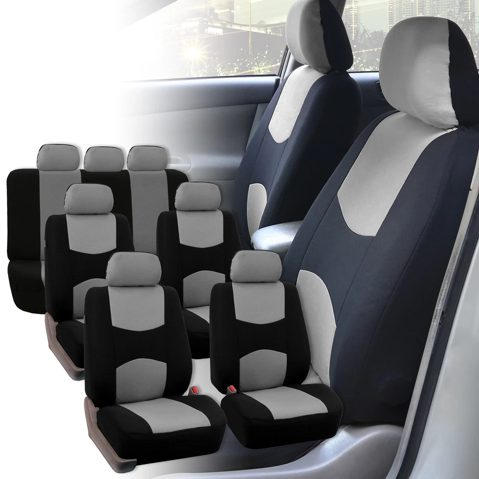 Fundas de asiento de coche FH Group para furgoneta SUV de 3 filas y 7 plazas ajuste universal gris Foto 1 de 4