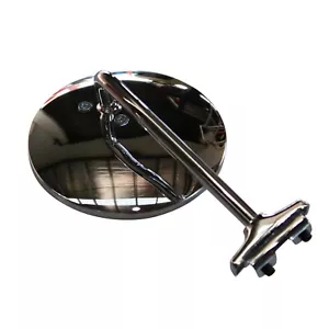 4-1/2" Stainless Straight Arm Peep Side Door Edge Glass Mirror Outside Rear View - Picture 1 of 3