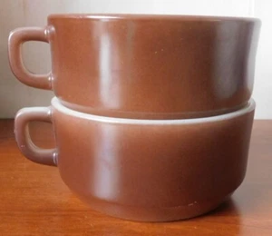 Vintage Anchor Hocking Set of 2 Brown Soup Bowls - Picture 1 of 4