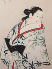 Bijin-zu (picture of a beautiful woman) by Miyagawa Chōshun 宮川長春 | Print  #1005
