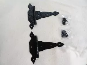 2 Schwarz 6" Dekoratives Zauntor Scheune Schuppen Türscharniere - Bild 1 von 6