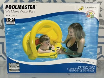 Poolmaster Inflatable 8-24 Month Kiddie Baby Swimming Pool Bear Float and Canopy - Image 1 of 4