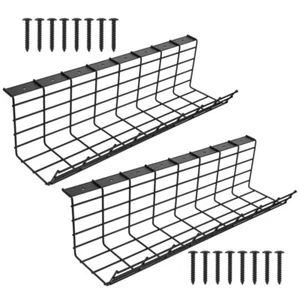 2 Pcs Draht Lagerregal Büro Kabelmanagement Unter Dem Schreibtisch - Photo 1/10