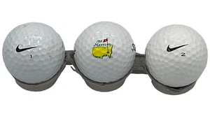 2001 Masters Golf Tournament Logo & 2 Nike Golf Balls Collector Display Augusta - Picture 1 of 5