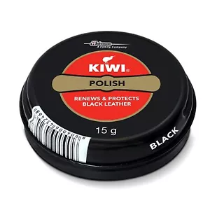 Scarpa Kiwi Smalto-Nero, Confezione da 15g - 3, Lucida, Nutre e Protegge - Foto 1 di 4