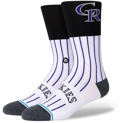 Men's Colorado Rockies Stance Infiknit Color Crew Sock- A545A20COL Size L (9-12) Cover