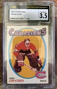 1971-72 Ken Dryden O-Pee-Chee Rookie RC #45. - VG - CSG 3.5 - PSA - OPC