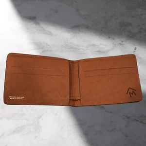 Mens Leather Wallet Bifold Brazilian Handmade Billfold Brown - Picture 1 of 5