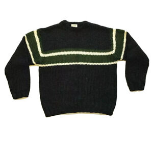 Vintage J. Crew 100% Wool Hand Knit Sweater Fisherman Chunky Knit Crew Neck XLT