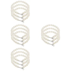 Set of 4 Pearl Chain Mobile Phone Case Lanyard Beaded Wrist Strap - Zdjęcie 1 z 12