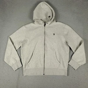 Ralph Lauren Sweater Mens Large Gray Pony Full Zip Hoodie Sweatshirt - Picture 1 of 10