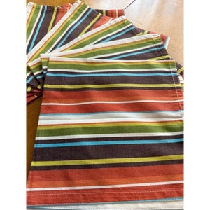 Crate and Barrel fabric napkins - set of 7 - multicolored stripe - 100% cotton - Picture 1 of 6