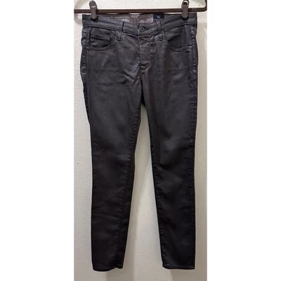 Pantalones de mezclilla AG Adriano Goldschmied marrón recubiertos talla 26R legging súper ajustados al tobillo Foto 1 de 4