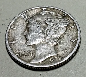 1938-S Mercury Dime 10C Silver, San Francisco - Picture 1 of 2