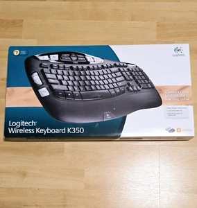 Logitech Wireless Keyboard K350 Comfort Wave Design - Picture 1 of 10