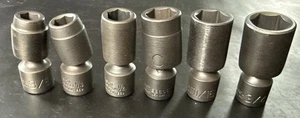 WRIGHT TOOL 6pc 3/8” Dr UNIVERSAL SWIVEL FLEX IMPACT SOCKET SET 3/8” - 3/4” SAE - Picture 1 of 22