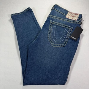 Jeans skinny True Religion Rocco relaxed uomo 36 lavaggio medio abisso nuovo con etichetta Big T - Foto 1 di 19